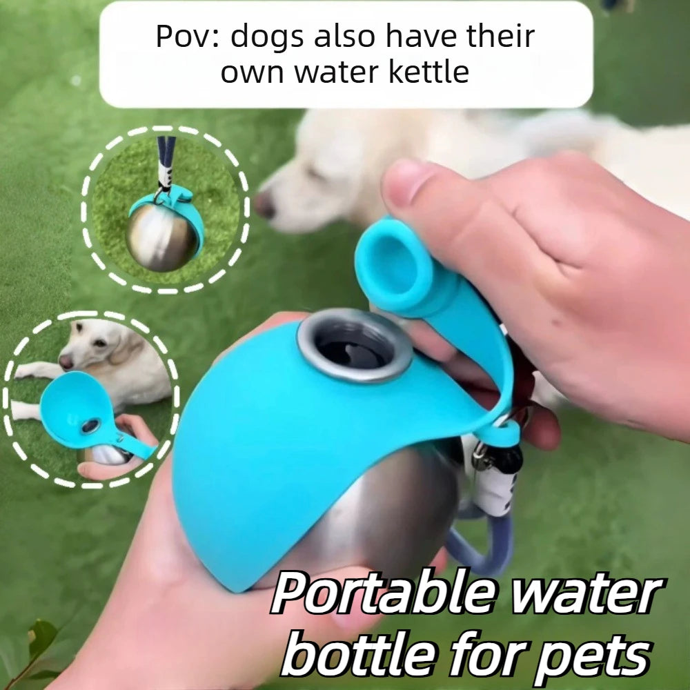 Portable Dog Water Bottle with Silicone Bowl