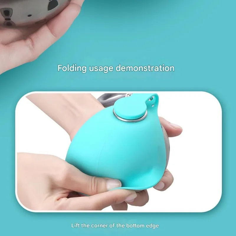 Portable Dog Water Bottle with Silicone Bowl